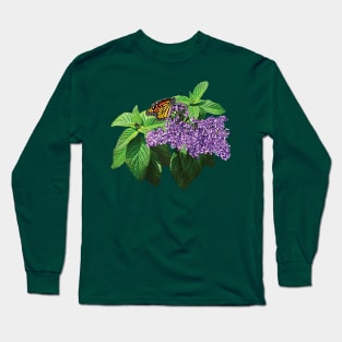 Heliotropes - Monarch Butterfly on Heliotrope Long Sleeve T-Shirt